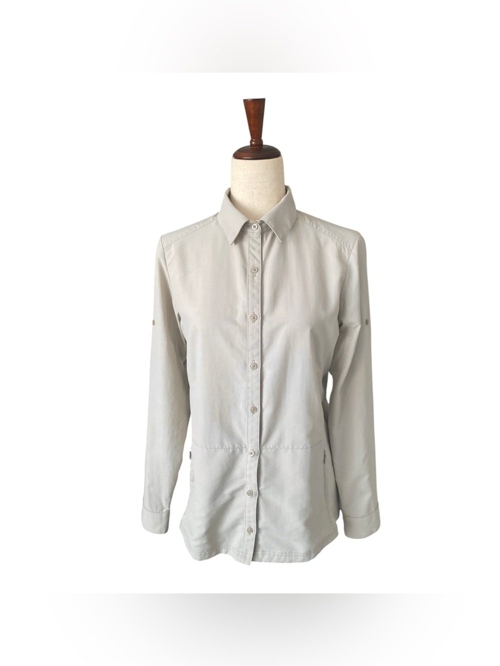 KÜHL Invoke Long Sleeve Shirt Womens Size M Medium Gray Hiking Travel UPF 50